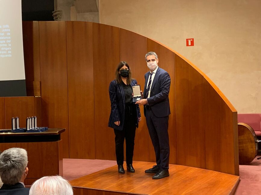 Manel Esteller rep la Medalla Narcís Monturiol al mèrit científic i tecnològic de la Generalitat de Catalunya.